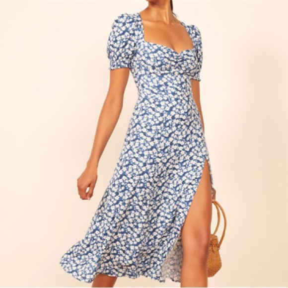 Reformation Dresses & Skirts - NWT REFORMATION Blue Floral Midi Dress